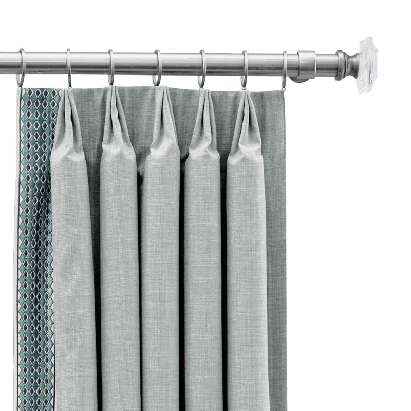 Highclere Cotton Blend Embroidered Room Darkening Curtain, 20" W x 120" L