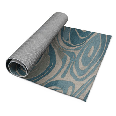 Abstract Gray Indoor and Outdoor Area Rug
