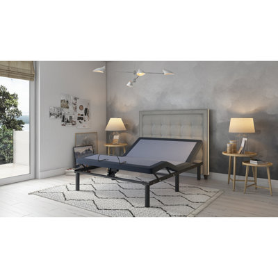 Base de lit entièrement réglable Bt3000 - Pied réglable, télécommande sans fil, 2 ports, 3 positions préréglées, éclairage à DEL, amortisseur de chocs extensible