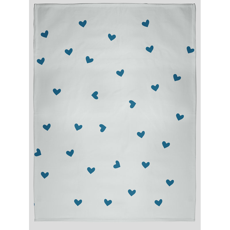 Jeté Little Hearts, L 30 po x L 39,75 po, Sarcelle