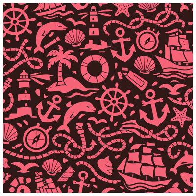 Nautical Elements Collage Wall Tapestry - Marine Wall Decor