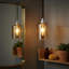 12cm H Glass Drum Lamp Shade in Amber