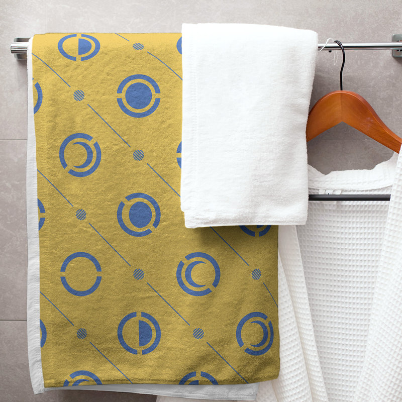 Serviette de bain Classic, Bleu/jaune clair