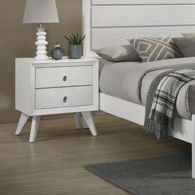 Table de chevet contemporaine de couleur blanche 1Pc