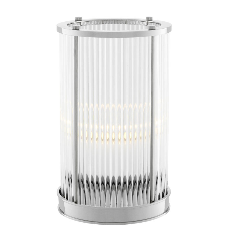 Mayson Hurricane Candle Holder, 10.83" H x 6.5" W x 6.5" D, Clear/Gold