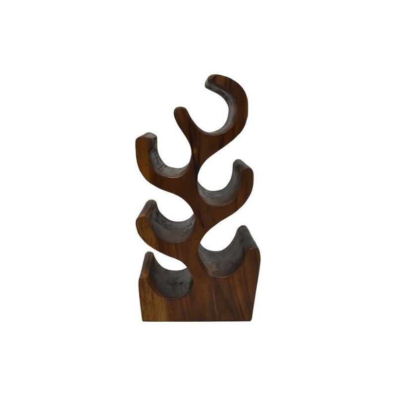Gemala 6 Bottle Solid Wood Standard Wine Bottle Rack, Brown