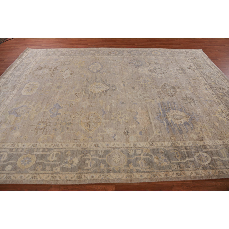 Vegetable Dye Wool Oushak Turkish Area Rug 9x12