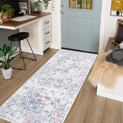Elegant Oriental Machine Washable Rug with Rubber Anti-Slip Backing Ideal for Living Room, Dining Room, Bedroom, Office & Playroom
