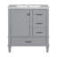 Meuble-lavabo de 30 po en gris, armoire en bois massif moderne avec lavabo, 3 tiroirs et porte à fermeture en douceur pour meuble-lavabo gris, bois, silencieux-118731933