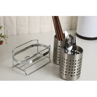 Stainless Steel Square Utensil Storage Set