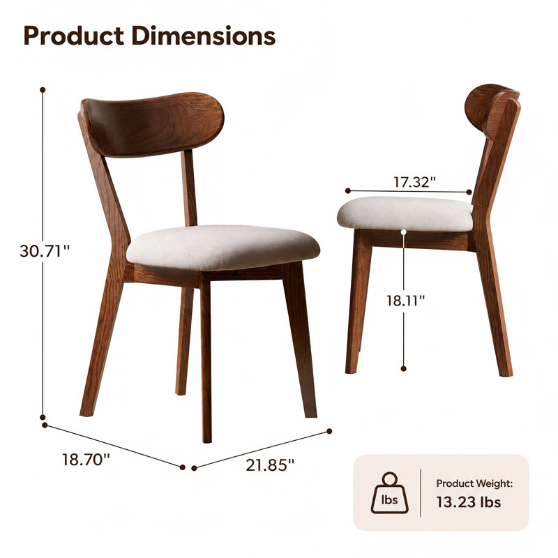 Chaise rembourrée, Walnut