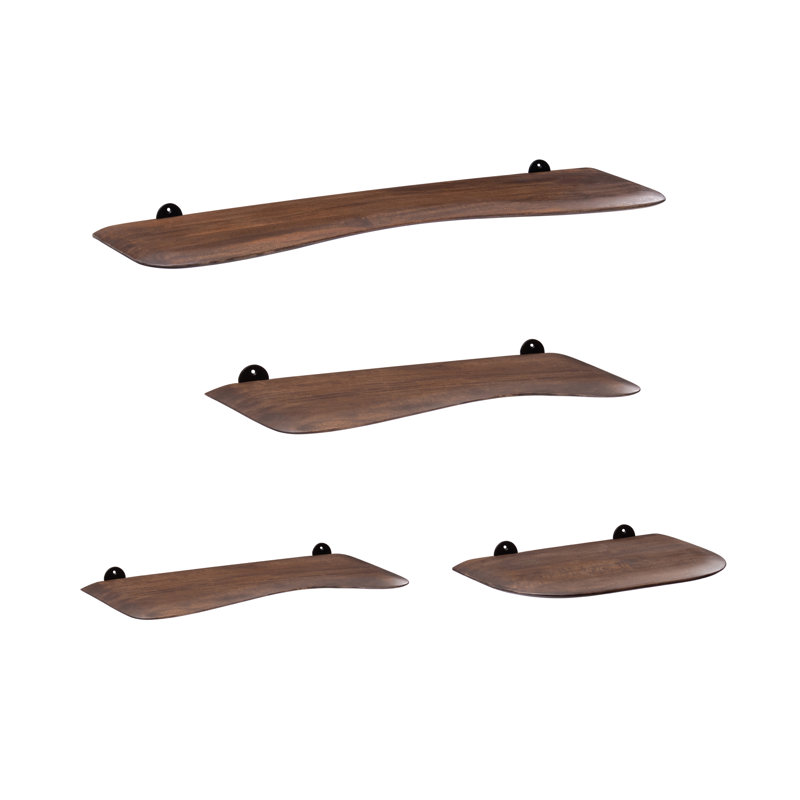 Raven Solid Mango Wood Wall Mounted Shelves