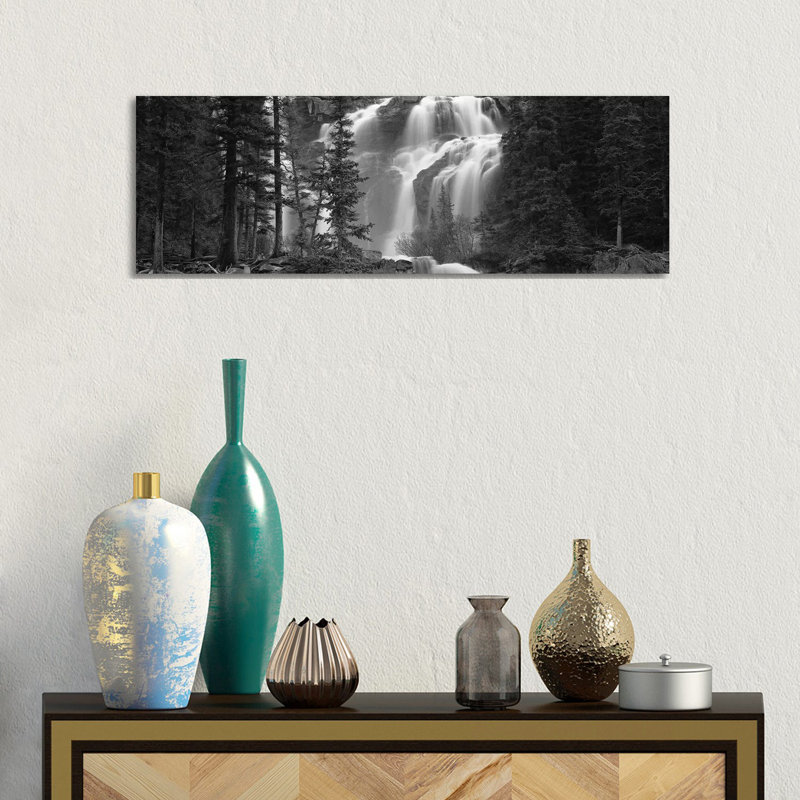 Waterfall In A Forest, Banff, Alberta, Canada by Panoramic Images - Wrapped Canvas Panoramic Print