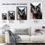Wall Art Print Portrait of a Black Kitten Drip Paint Oil Painting Cat Lover Artwork Poster