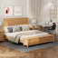 Lit King avec banc de rangement, cadre traîneau en bois massif, chambre à coucher moderne et rustique