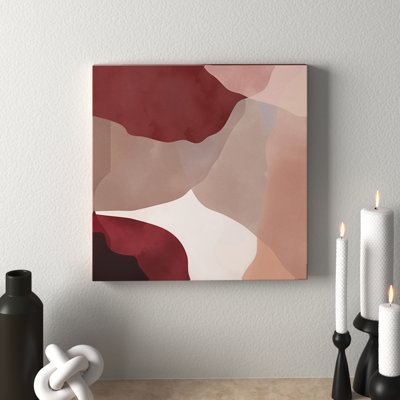 «Dark Blush And Red Abstract II», reproduction d'art sur toile tendue