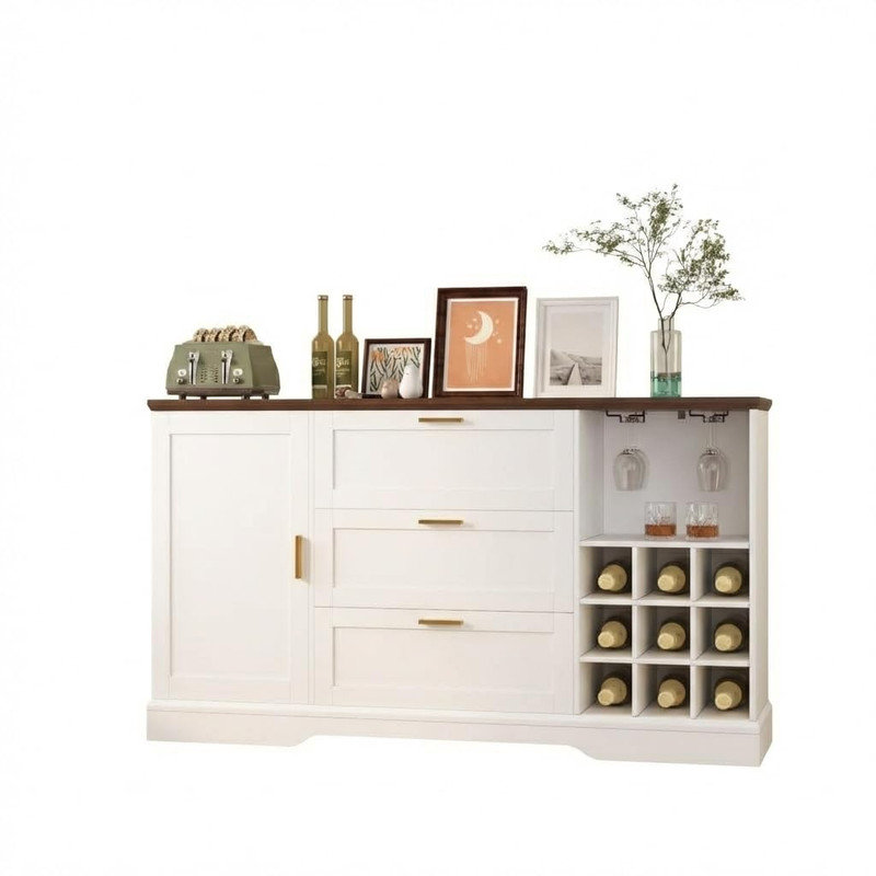 Buffet 63 pouces Farmhouse, Blanc