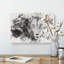 Portrait of a Lion Watercolour - Wrapped Canvas-56664870