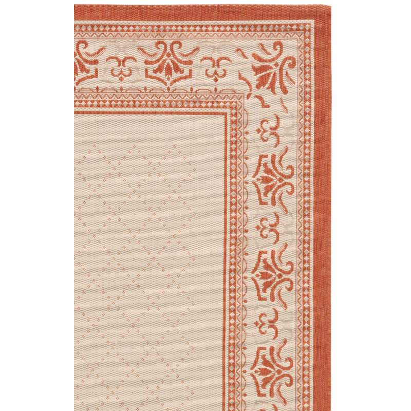 Tapis intérieur / extérieur brun clair / rouge Arneshia, Carré 7 pi 1 po