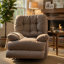 Lima Oversized Power Motion Recliner, Plush Tufted Dark Grey Faux Leather