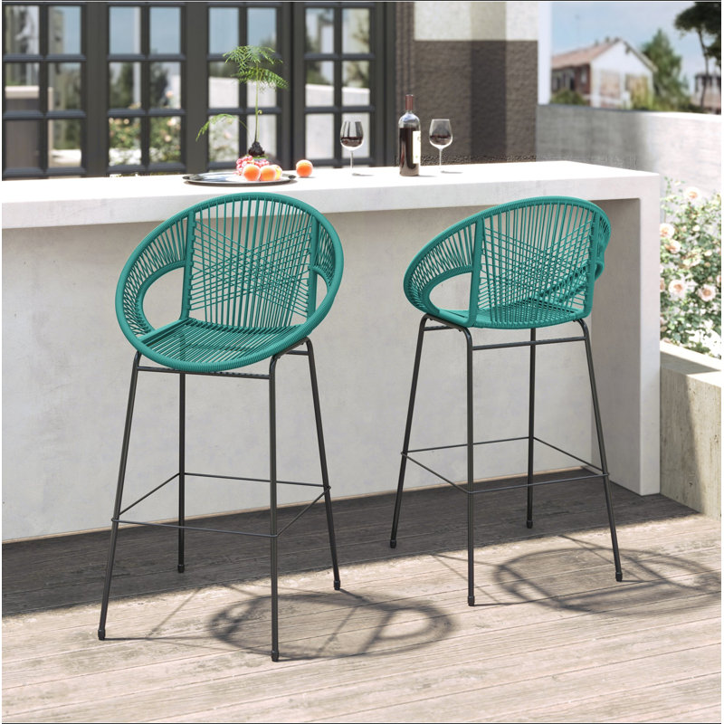 Tabouret de bar d'extérieur Ferrara, 2 pièces Ferrara, Sarcelle