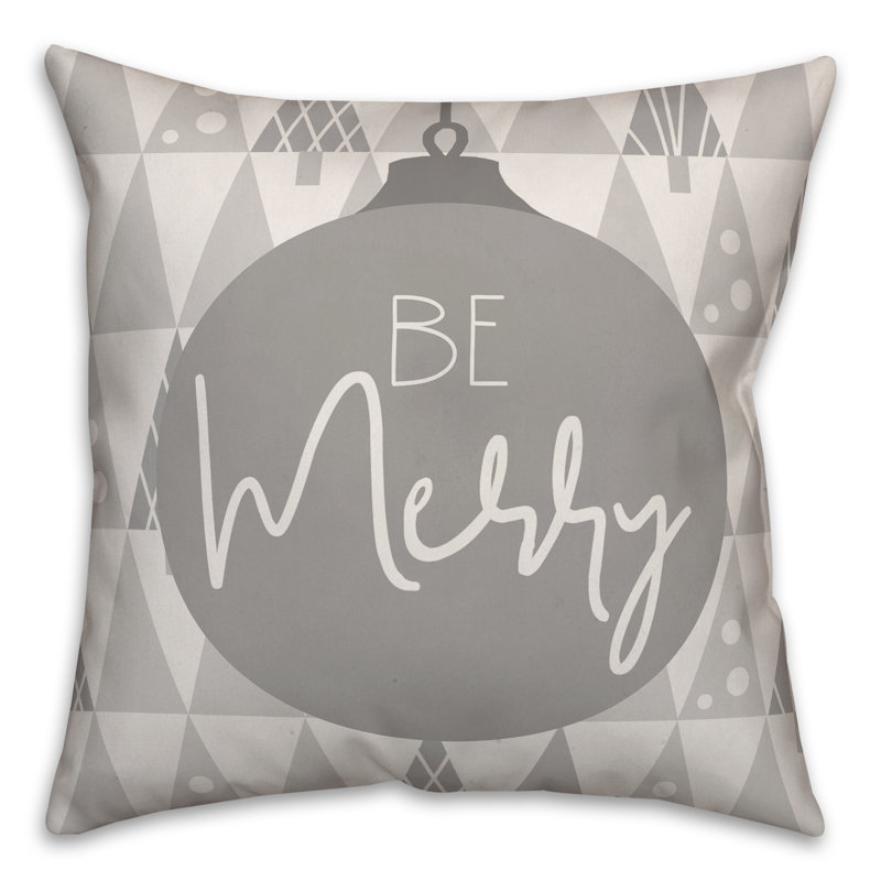  Be Merry Throw Pillow, 16" x 16"