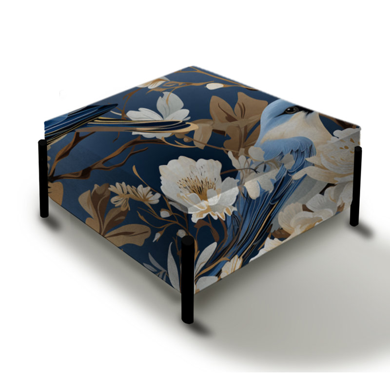 Blanc et bleu avec motif floral Serenade