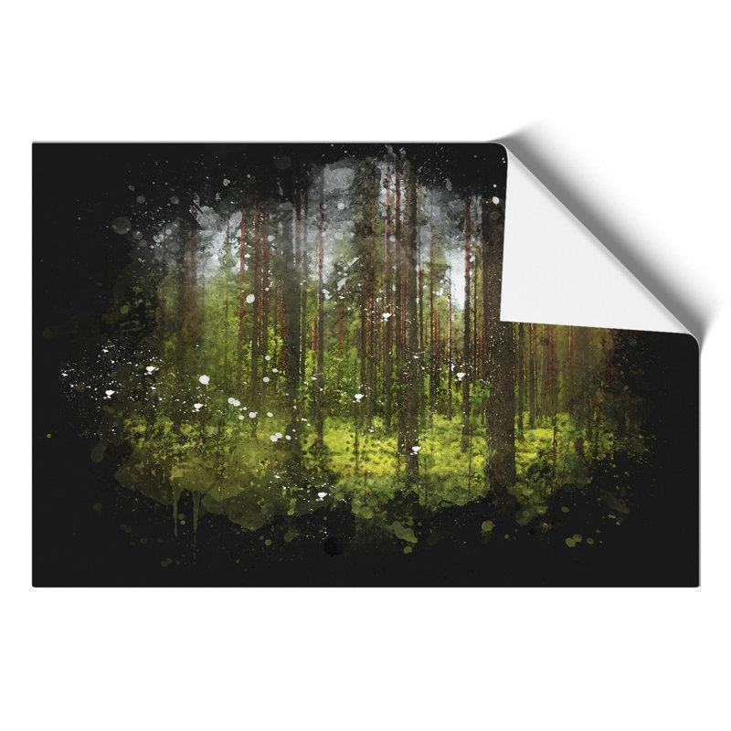 Green Forest Paint Splash - Frameless Print, 59cm H x 84cm W x 0.1cm D