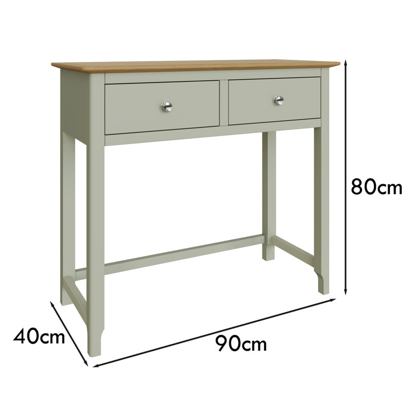 Casiano 2 Drawer Dressing Table, Natural Oak/Sage Green