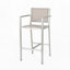 Tabourets 29,50 "avec structure en aluminium antirouille argenté, ensemble de 2
