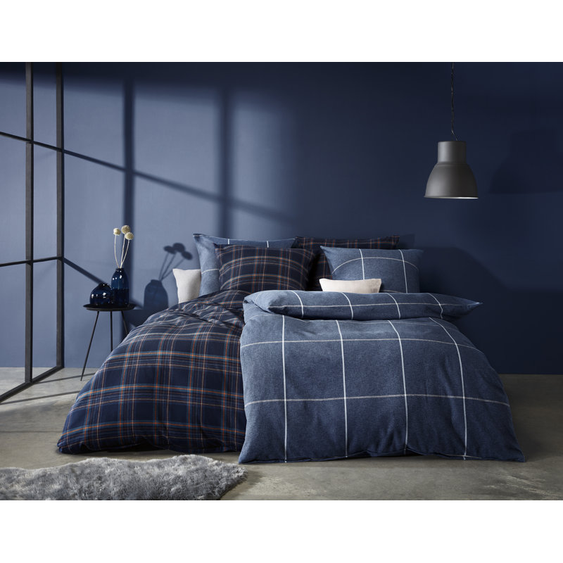 100% Cotton Duvet Cover Set, Grey, 155 x 200cm