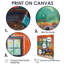 Impression d'art mural orange et bleu Creative Classroom School II - Écoles-183262181-183262176