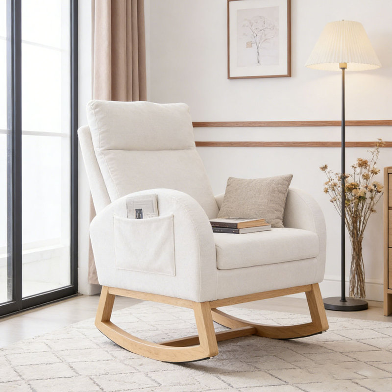 Chaise berçante Teddy, Blanc