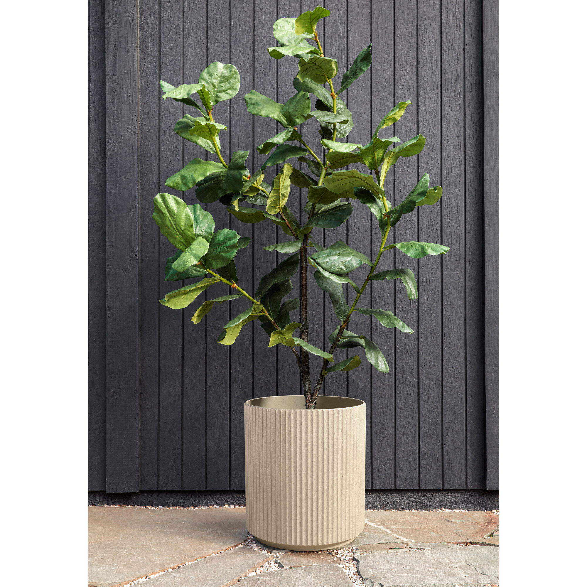 Demi Series Round Planter, 1, 19.75" H x 18.5" W x 18.5" D, Sand