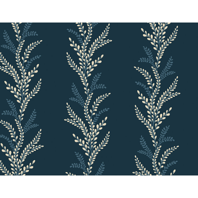 Rouleau de fleurs Addleigh, Bleu marine/crème