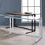 Bureau d'écriture en noyer et blanc avec port USB-133842190