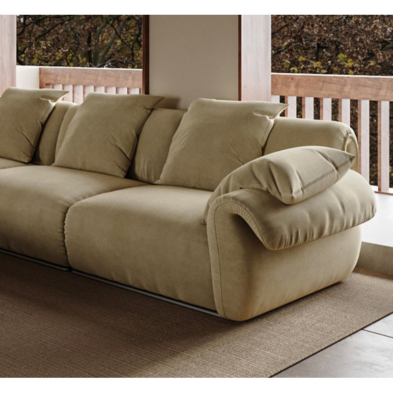 Canapé rétro de luxe léger français, 3, H 29,52 po x l 123,22 po x P 41,73 po