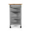  Rolling Kitchen Island with Drawer, Cabinet and Towel Rack, Grey