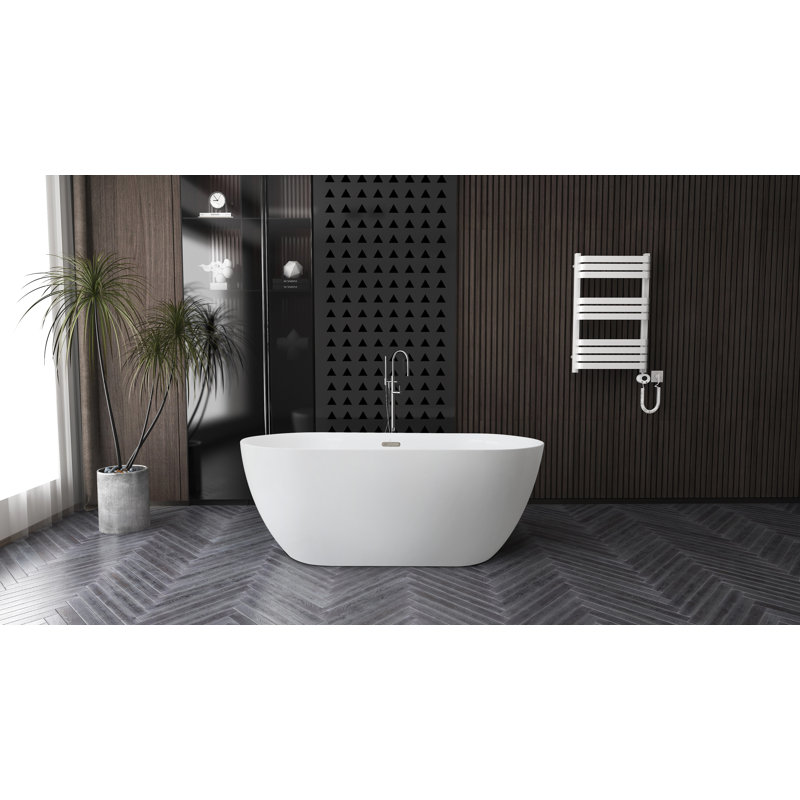 59'' x 29.5'' Freestanding Soaking Acrylic Bathtub