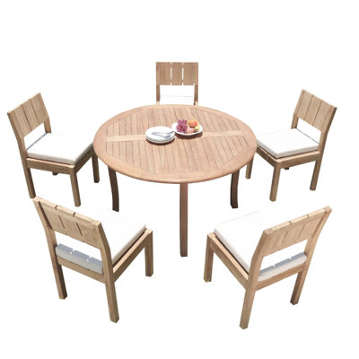 Ensemble repas 6 pièces teck Galilee