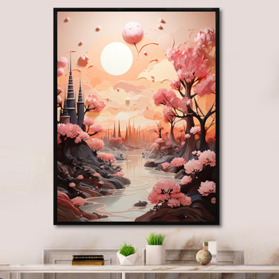 «Skyline Puffy Peach Castle» sur toile