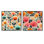 Multicolor Contemporary Geometry Floral Pattern - Abstract Botanicals Square Collage Set Of 2