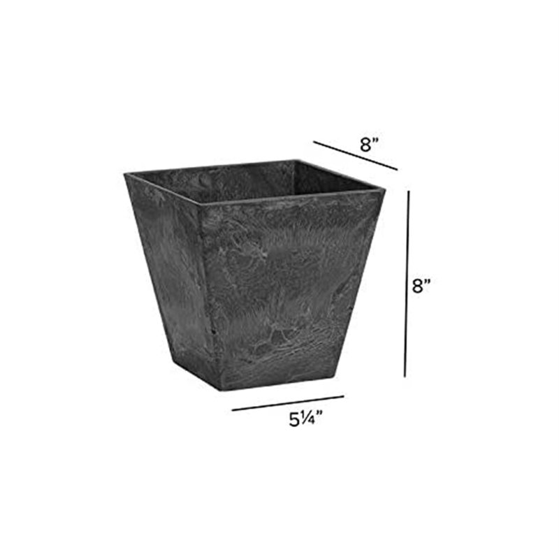 Alaunah Pot Planter, Black, 6.5" H x 4.5" W x 4.5" D