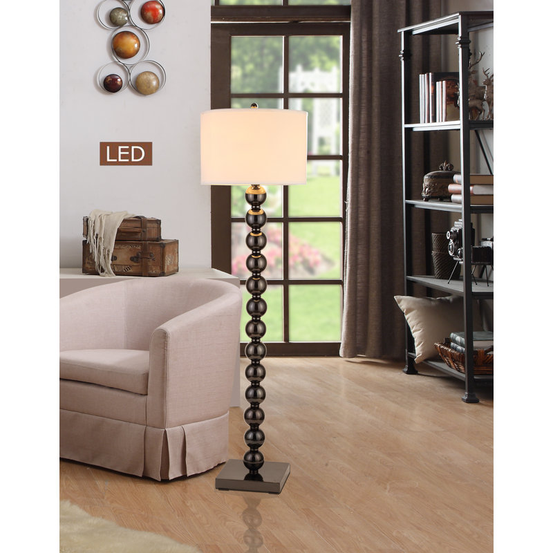 Lampe sur pied traditionnelle 61 po Maurice, Noir de jais