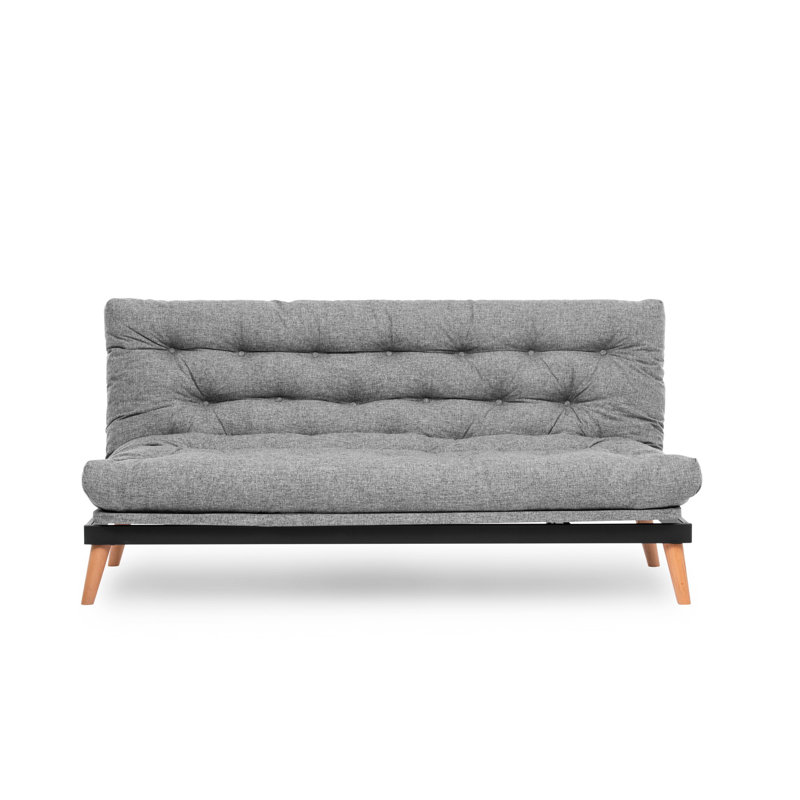 Allyssia 185cm Upholstered Convertible Sofa, Light Grey