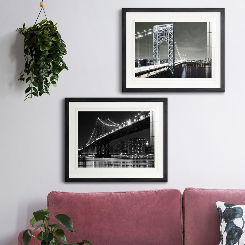 Reproduction de photo sur toile, Papier avec cadre noir, Blanc mat