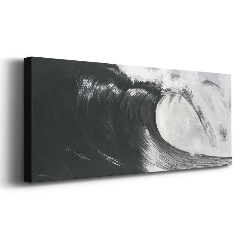 Vagues noires et blanches III, H 12 po x l 30 po x P 1,5 po