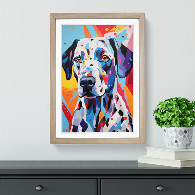 Dalmation Geometric Art - Framed Print