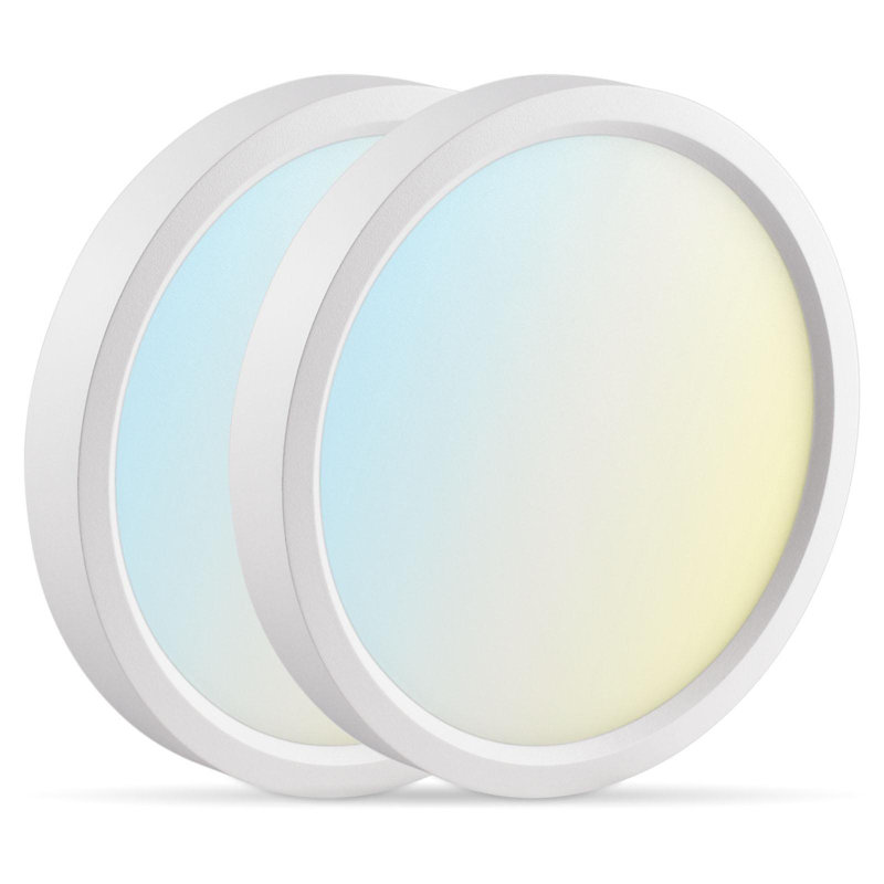 Plafonnier encastré 5 pouces à DEL Wrought Studio ™ 10W 600LM, 5CCT, à intensité variable, nickel brossé, Blanc