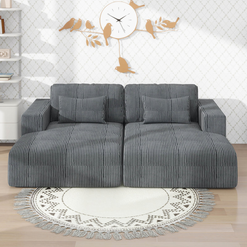 Méridienne surdimensionnée, canapé-lit Cloud Plush, Gris